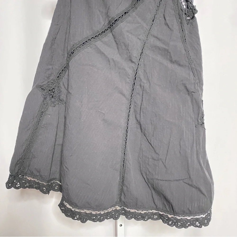 Free People Lace Trim One Shoulder Mini Dress Black • XS - Picture 5 of 8